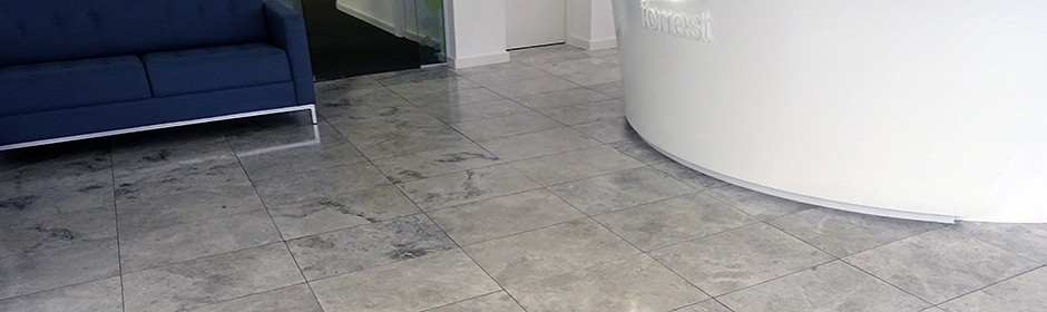 Floor tiling in reception area